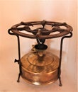 Antique stove, in bronze burner for camping