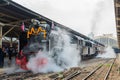 Antique stream locomotive Royalty Free Stock Photo