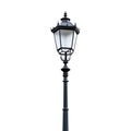 Antique street lamppost isolated on transparent background Royalty Free Stock Photo