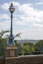Antique street light with london view
