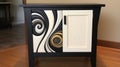 Abstract-realism Nightstand With Swirl Design Door