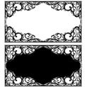 Antique vector flourish elements forming black and white vintage frame design Royalty Free Stock Photo