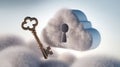 Key to the Cloud Concept Showing Data Security and Access Protection Royalty Free Stock Photo