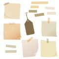 Antique style paper and tape material set Royalty Free Stock Photo