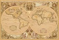 Antique style World Map Royalty Free Stock Photo