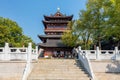 Antique-style Yuntai Tower at north peak of Yuntain Mountain