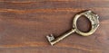 Antique success key, life coaching banner Royalty Free Stock Photo