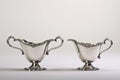 Antique Sugar and Creamer Silver. Royalty Free Stock Photo