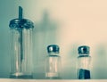Antique sugar, salt & pepper Royalty Free Stock Photo
