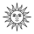 Vintage sun with face