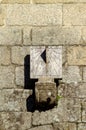 antique sundial, granite stonework. Time concept