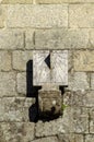 Antique sundial, granite stonework. Time concept