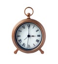 Antique table clock isolated on white background.Clipping path Royalty Free Stock Photo