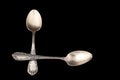Antique table silver spoon Royalty Free Stock Photo