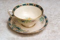 Antique tea cup and saucer patterned Royalty Free Stock Photo