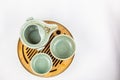 Antique Chinese tea cup set with white background Royalty Free Stock Photo