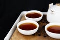 Antique Chinese tea cup set with black background Royalty Free Stock Photo