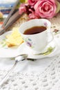 Antique tea cup on the table Royalty Free Stock Photo
