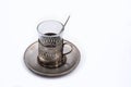 Antique tea glass cup holder Royalty Free Stock Photo