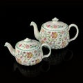 Antique tea set with hand painting. Royalty Free Stock Photo