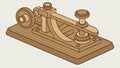 Antique Telegraph Key Device Vector Icon, vector design Generative AI Royalty Free Stock Photo