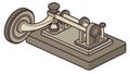 Antique Telegraph Key, Early Communication Technology and Morse Code, vector design Generative AI Royalty Free Stock Photo