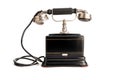 Antique telephone with metallic handset isolated on white background Royalty Free Stock Photo