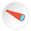 Antique telescope icon, cartoon style Royalty Free Stock Photo