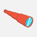 Antique telescope icon, cartoon style Royalty Free Stock Photo