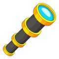 Antique telescope icon, cartoon style Royalty Free Stock Photo