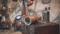 Antique Telescope And Pirate Collection Royalty Free Stock Photo