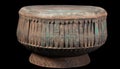 Antique terracotta jar, adorned with ornate copper decoration generated by AI