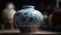 Antique terracotta vase, ornate design, indigenous culture decor generated by AI