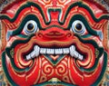 Antique Thai red face giant