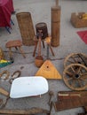 Antique things on the yard sale Royalty Free Stock Photo