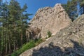 Antique Thracian Sanctuary Eagle Rocks near town of Ardino, Bulgaria Royalty Free Stock Photo