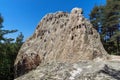 Antique Thracian Sanctuary Eagle Rocks near town of Ardino, Bulgaria Royalty Free Stock Photo