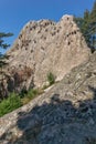 Antique Thracian Sanctuary Eagle Rocks near town of Ardino, Bulgaria Royalty Free Stock Photo