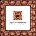 Antique tile frame pattern set stitch aboriginal triangle polygon cross geometry Royalty Free Stock Photo