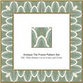 Antique tile frame pattern set Retro Botanic Curve Cross Leaf Ch