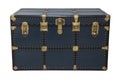 Antique Tin Travel Trunk Steamer Chest closed Royalty Free Stock Photo