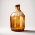 Antique Tonalist Brown Glass Bottle: 19th Century Archaeological Object