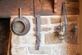 Antique tools in country kitchen