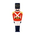 Antique toy vintage tin soldier childhood old cute military traditional character christmas holiday british gift vector Royalty Free Stock Photo