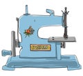 Antique toys blue sewing Machine Royalty Free Stock Photo