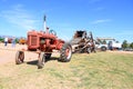 Antique Farmall Tractor Pulling & Powering Combine Harvester