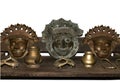 Antique traditional metal objects of guthu house, Spirit worship concept