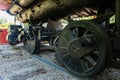 Antique train locomotive wheels