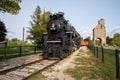 Antique train Pere Marquette N-1 Berkshire 1223 steam locomotive at Grand Haven Michigan