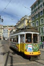 Antique Tram in Lisbon, Portugal Royalty Free Stock Photo